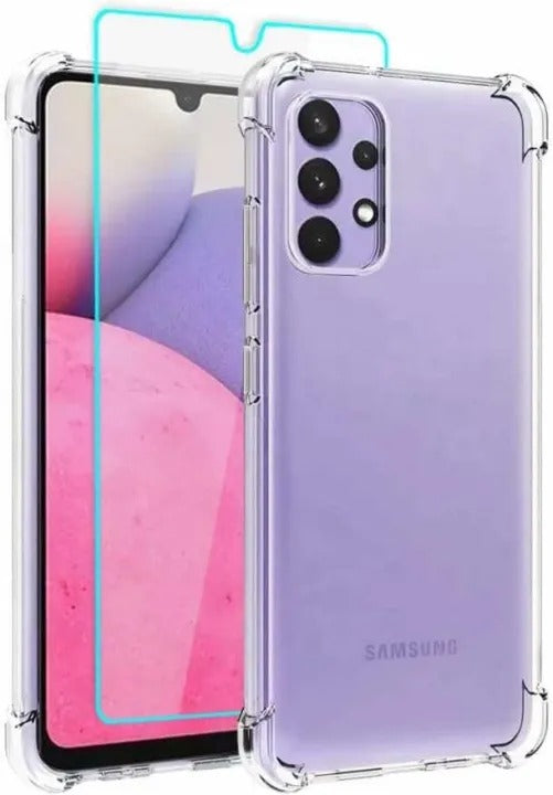 Bumper Back cover Samsung A33 Transparent with Camera protection soft jelly material Original Product Front View