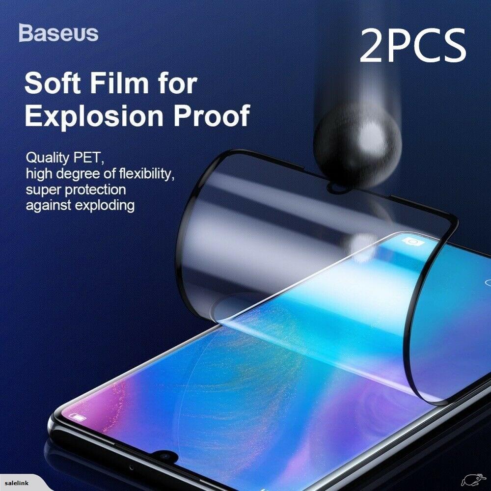 Original Baseus 2pcs 0.15mm Soft Screen Protector For Huawei P30 Hydrogel Protective Glass Original Product Front View