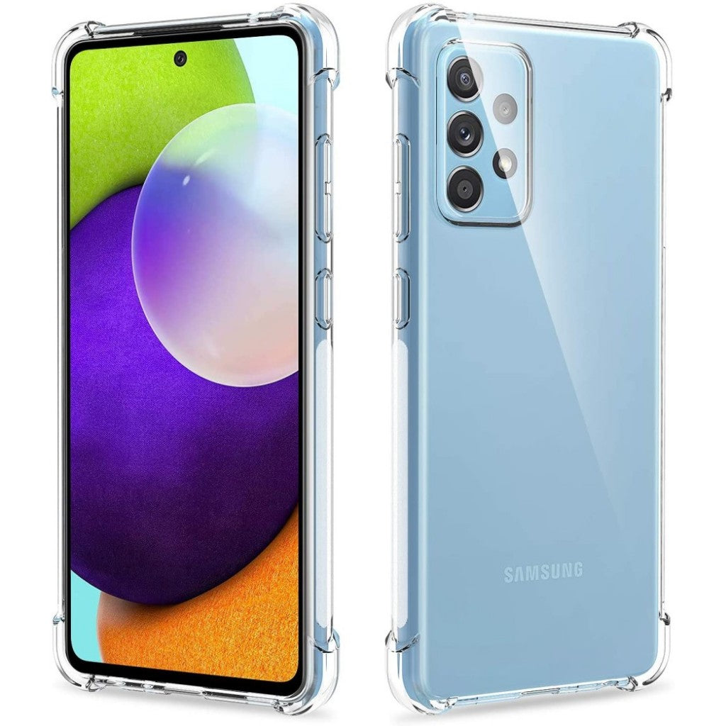 Bumper Case for Samsung galaxy A52 Transparent with Camera protection shockproof cover soft jelly material Original Product