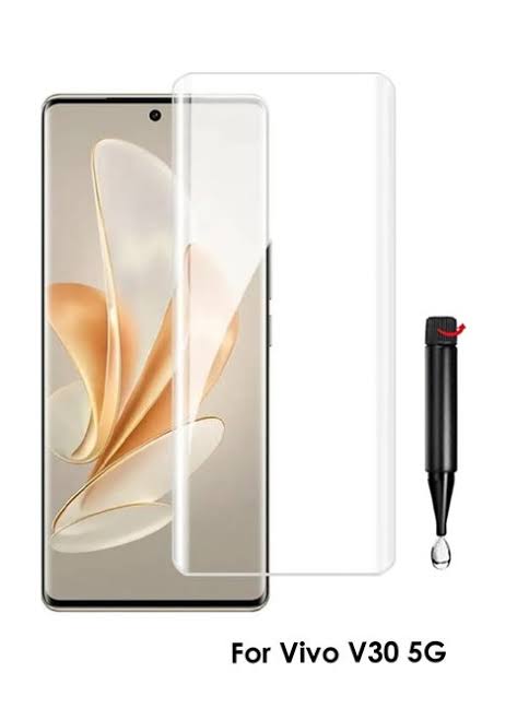 Uv Screen Protector forVivo V30 Tempered Glass with Glue , UV Curve Glass Original Product Front View - OnlineExpo.pk