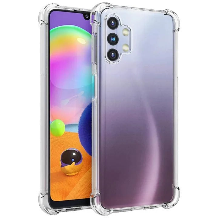 Bumper Back cover Samsung A32 Transparent with Camera protection soft jelly material Original Product Front View