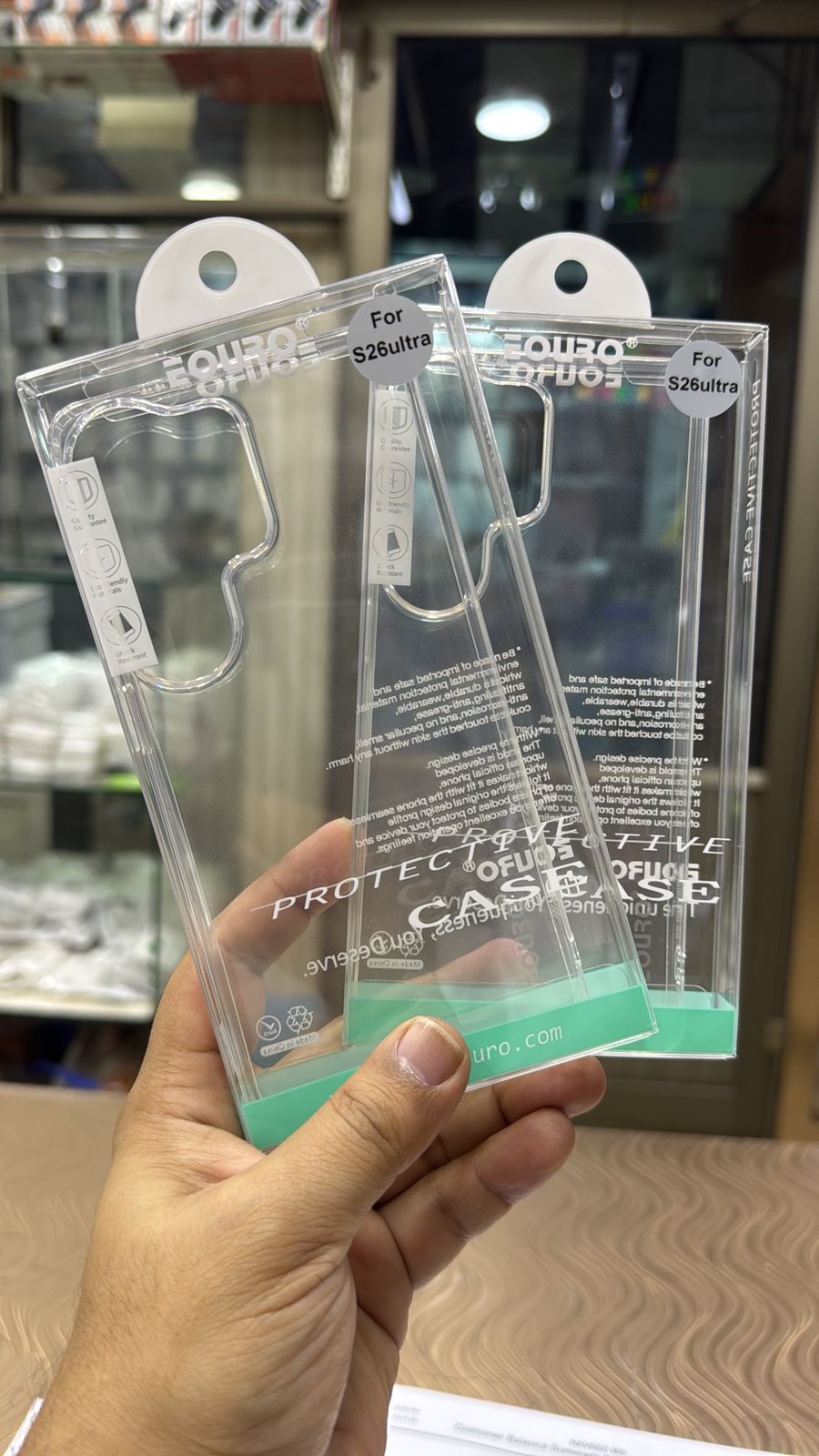 Clear Transparent Eouro soft silicone cover for Samsung S26 Ultra Original Product Front View - OnlineExpo.pk