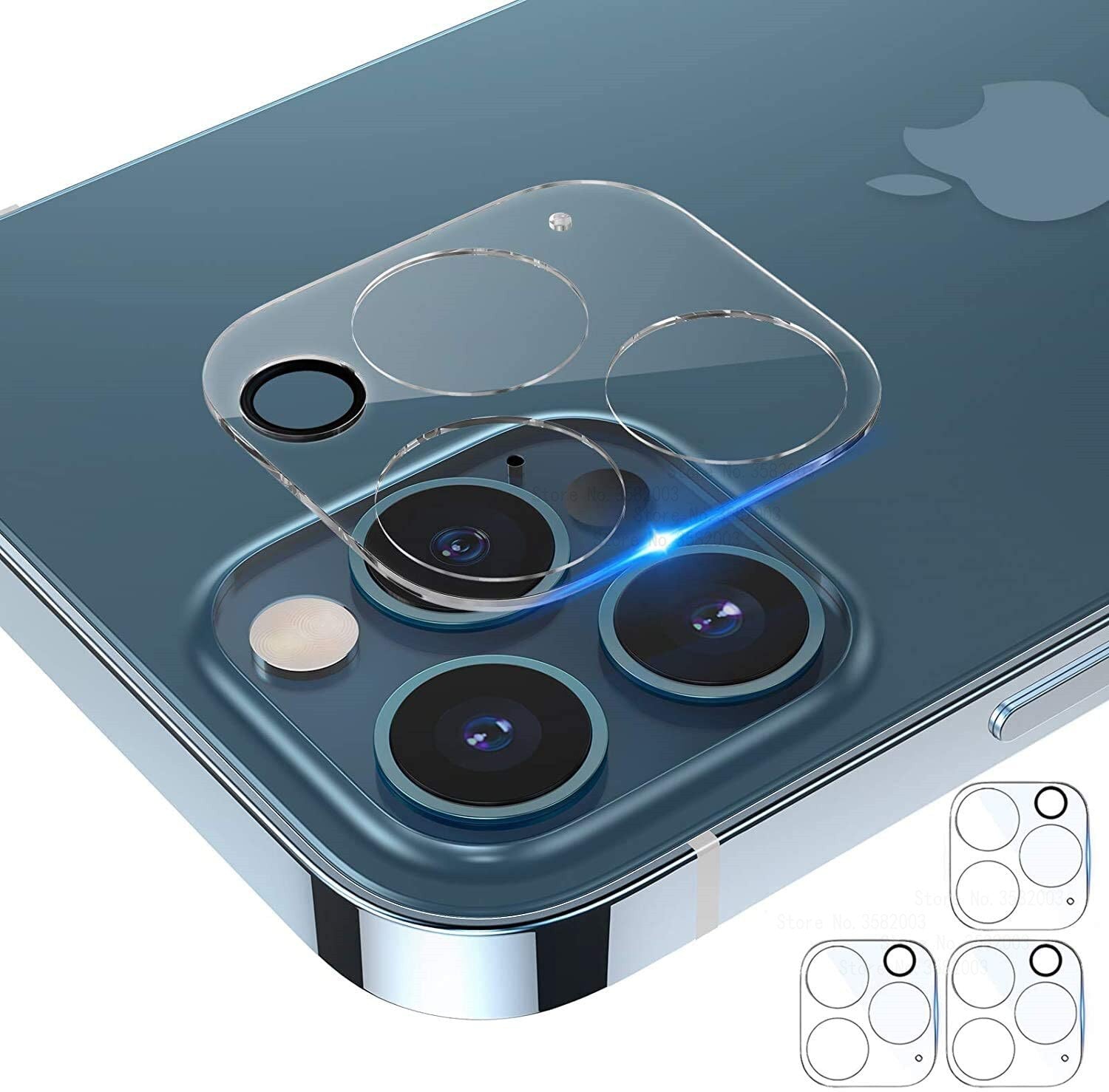 iPhone 13 Pro Camera Screen Protector 9H 3D Tempered Glass Camera Lens Protector Full Cover Case - Clear Original Product