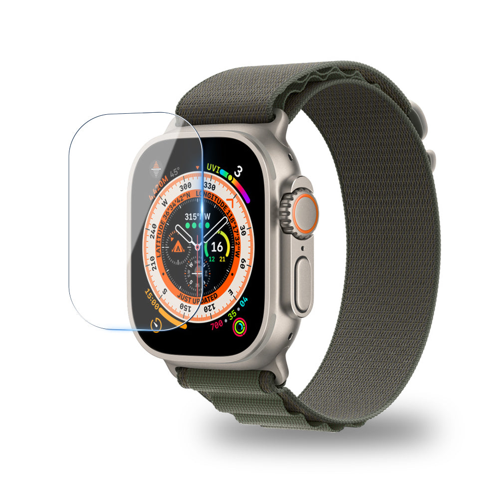 Apple Watch 49mm Ultra Border Less Tempered Glass Screen Protector - Pack of 2 Original Product Front View - OnlineExpo.pk