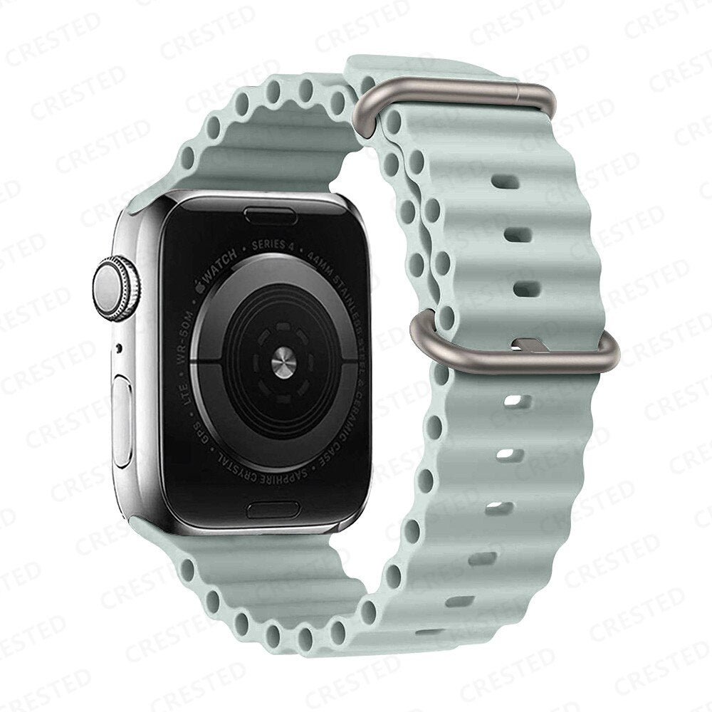 44mm-45mm-49mm Ocean Band Smartwatch Strap For Apple Watch - Succulent Original Product Front View - OnlineExpo.pk