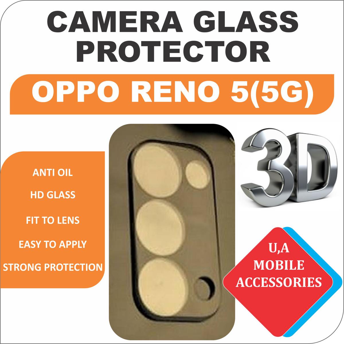 Oppo Reno 5 Back Camera Glass Lens Protector Tempered Full Cover Original Product Front View - OnlineExpo.pk