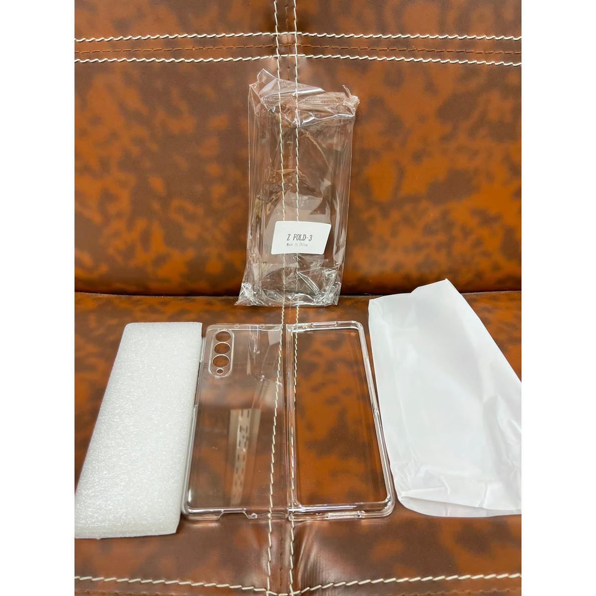 Hard Back Cover for Z Fold 3 Case with Camera Protection- Crystal Clear Original Product Front View - OnlineExpo.pk