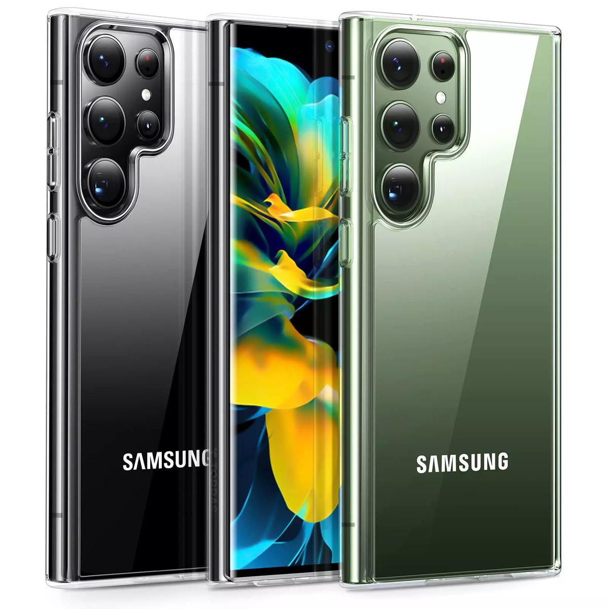 Eouro Soft Silicone cover Samsung S23 Ultra Transparent Original Product Front View - OnlineExpo.pk