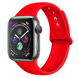 Apple Watch 38mm-40mm-41mm Premium Silicon Rubber Strap - Red Original Product Front View - OnlineExpo.pk
