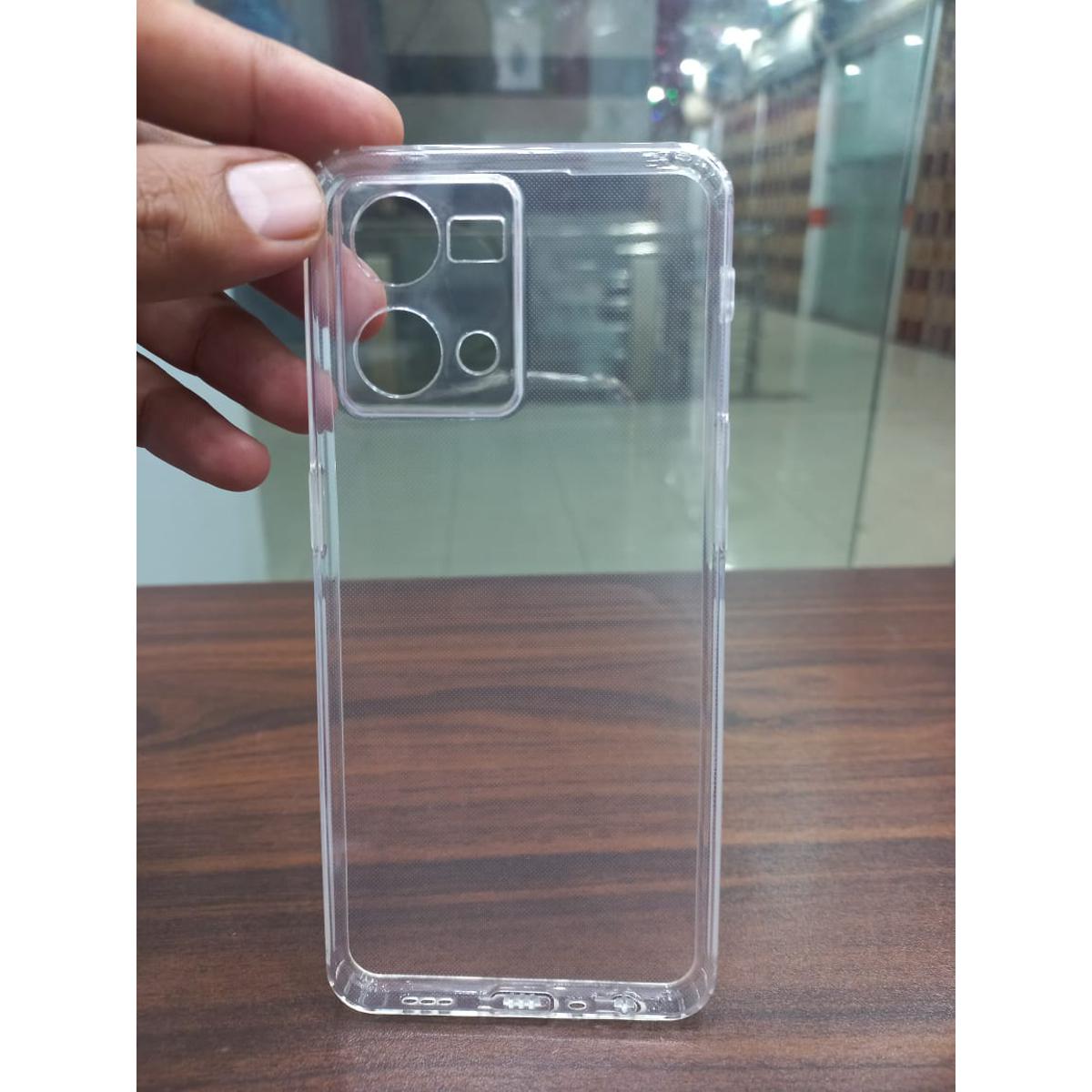 Soft Jelly cover Oppo F21 Pro 4G Transparent with Camera protection Dust Proof Cap Original Product Front View