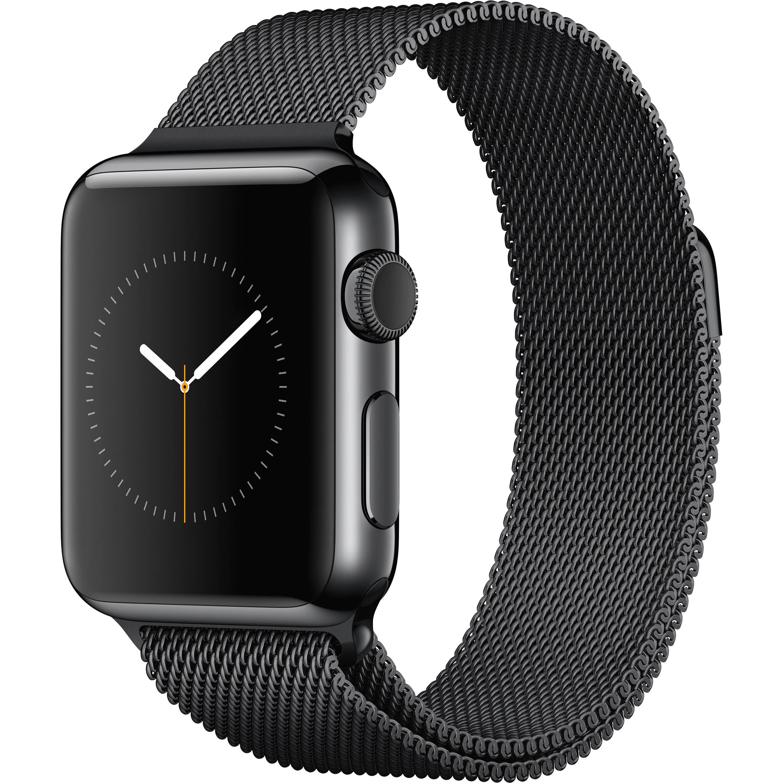 Apple Watch 42mm-44mm-45mm Magnetic Milanese Strap - Black Original Product Front View - OnlineExpo.pk