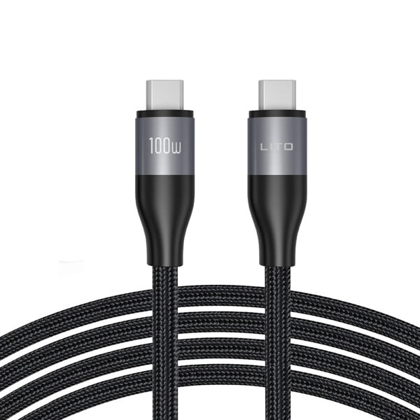 LITO LD23CC 6A 100W Fast Charging Metal Type-C to Type-C Cable (1M) | Fast Charging USB-C to USB-C Cable – LITO Original