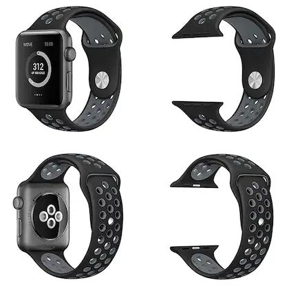 42mm 44mm 45mm 49mm Nike Sports Straps Apple Smart Watch - Black/Grey View 4 - OnlineExpo.pk