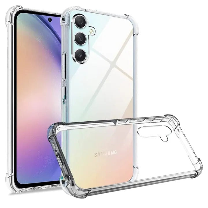 Bumper Back cover Samsung A24 Transparent with Camera protection soft jelly material Original Product Front View