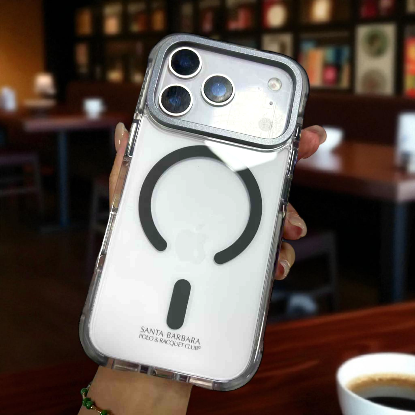 iPhone 17 Pro Max Polo Santa Barbara Transparent PC/TPU MagSafe Case - Shockproof Protective Back Cover Black Original