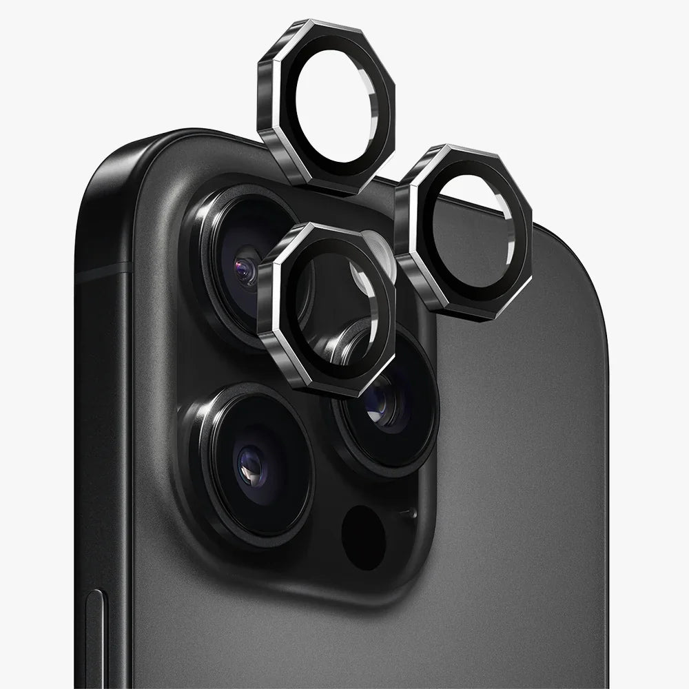 iPhone 16 Pro Max | iPhone 16 Pro AR/AF Octagonal Camera Lens Protection Rings View 3 - OnlineExpo.pk