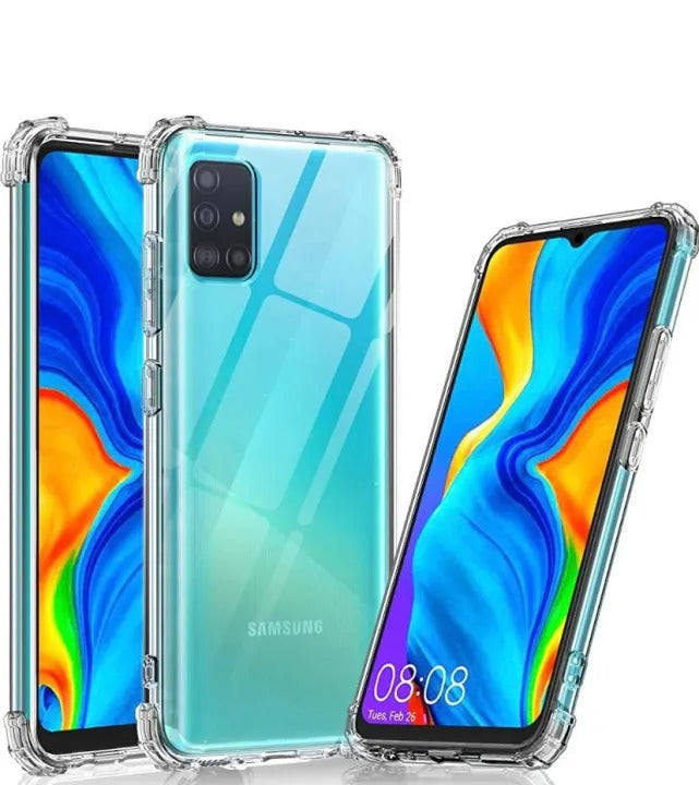 Bumper Back cover Samsung A71 Transparent with Camera protection soft jelly material Original Product Front View