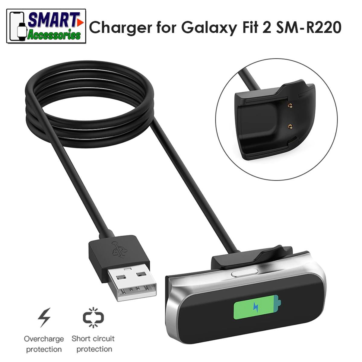 Replacement USB Charging Dock Charger For Samsung Galaxy Fit 2 R220 Smart Watch Galaxy Fit 2 Charger Original Product Front View - OnlineExpo.pk