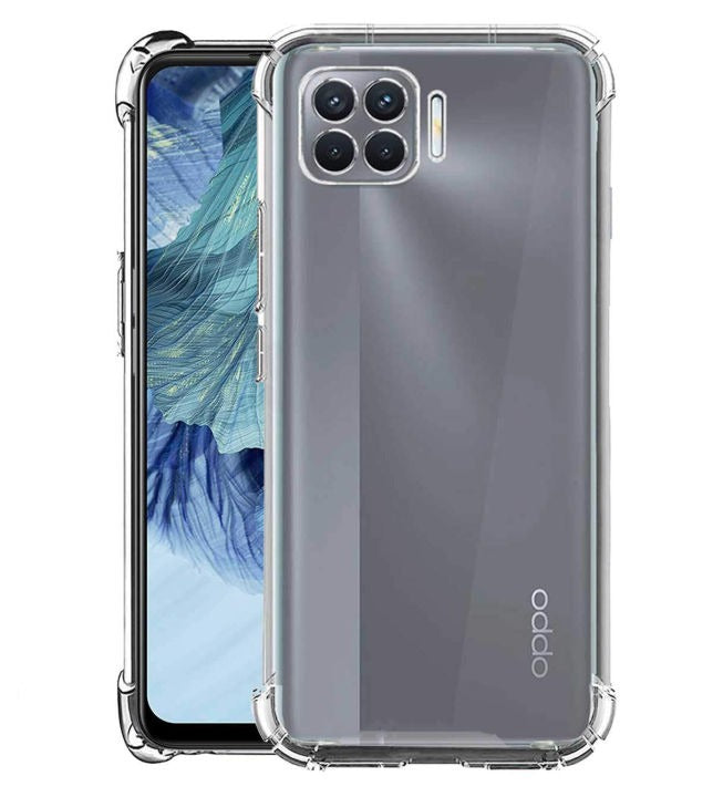 Bumper Back cover OPPO F17 PRO Transparent with Camera protection soft jelly material Original Product Front View