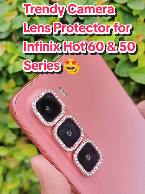 Camera protector Diamond Camera Lens Protector for Infinix hot 60 Hot 60i Silver Black Gold Original Product Front View - OnlineExpo.pk