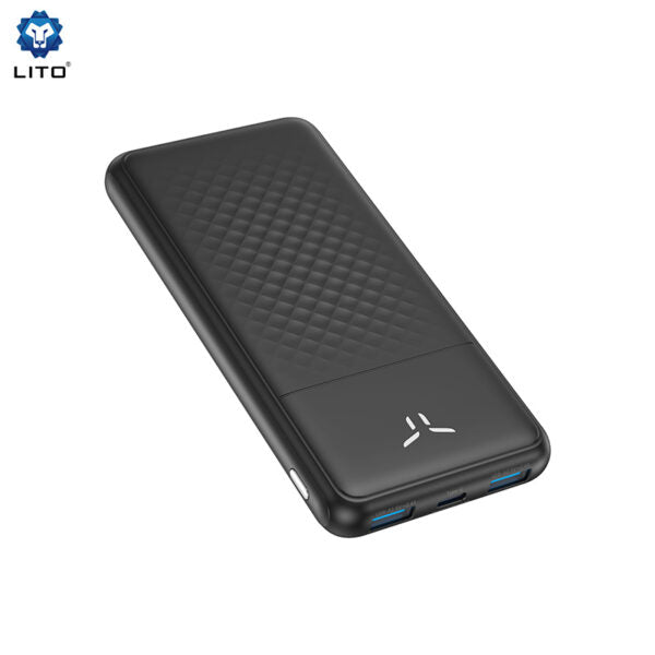 LITO LP11 10000mAh Slim Power Bank | 10000mAh Portable Power Bank – LITO Original Product Front View - OnlineExpo.pk