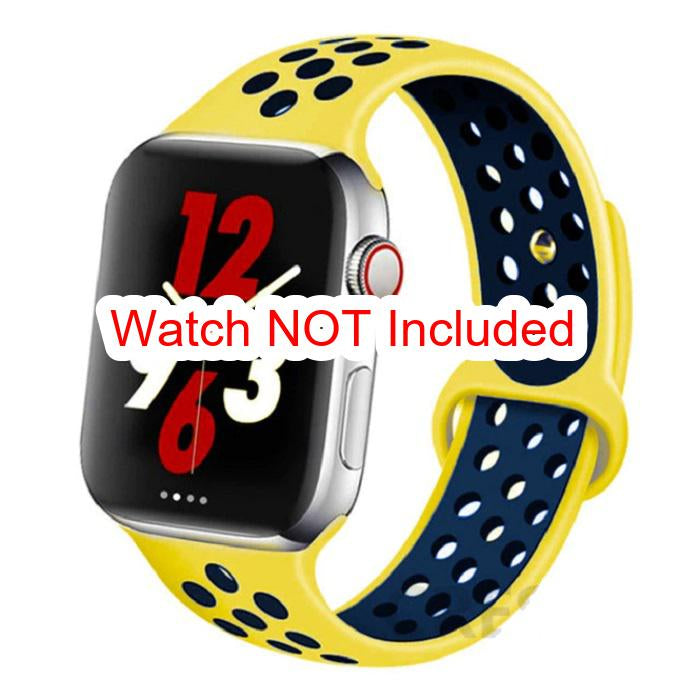 42mm 44mm 45mm 49mm Nike Sports Straps Apple Smart Watch - Yellow/Black Original Product Front View - OnlineExpo.pk