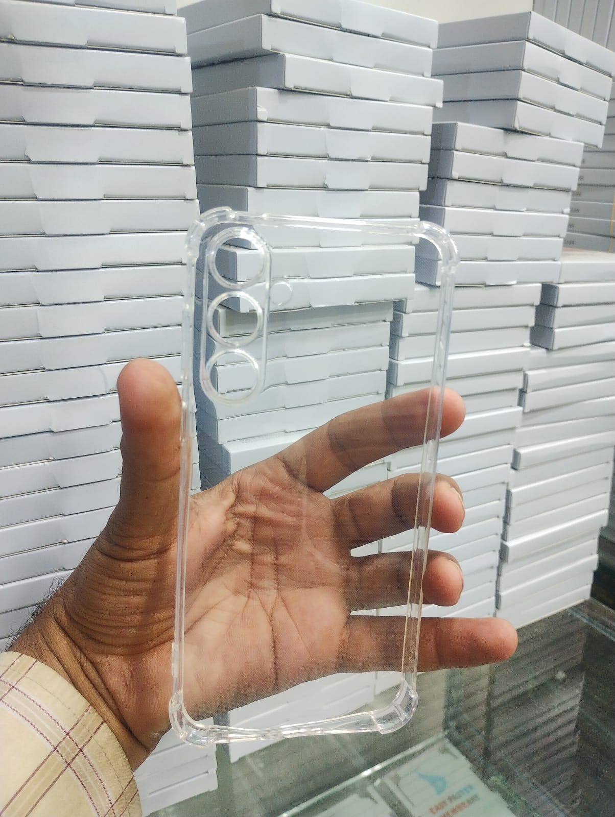 Bumper Back cover Samsung A55 Transparent with Camera protection soft jelly material Shock Proof View 4 - OnlineExpo.pk