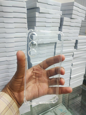Bumper Back cover Samsung A55 Transparent with Camera protection soft jelly material Shock Proof View 4 - OnlineExpo.pk