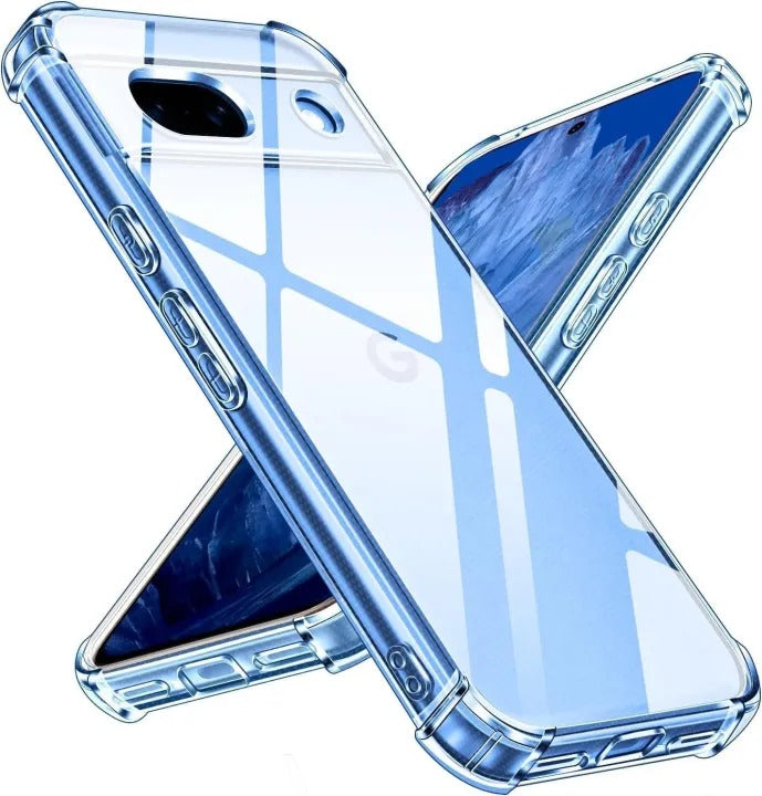 Bumper Back cover PIXEL 8A Transparent with Camera protection soft jelly material Original Product Front View - OnlineExpo.pk