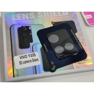 Vivo Y33S 3D camera glass on a colorful protective film background