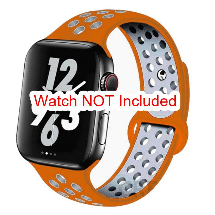42mm 44mm 45mm 49mm Nike Sports Straps Apple Smart Watch - Orange/Grey Original Product Front View - OnlineExpo.pk