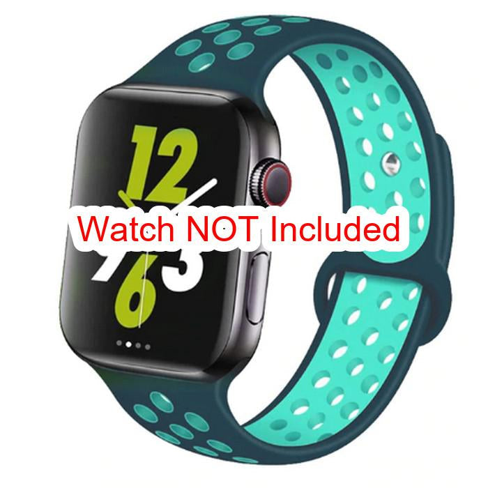42mm 44mm 45mm 49mm Nike Sports Straps Apple Smart Watch - Blue/Mint Original Product Front View - OnlineExpo.pk