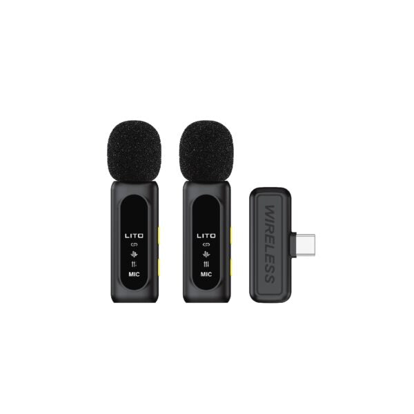 LITO LM02 Wireless Lavalier Mic | Wireless Lavalier Mic for Vlogging & Streaming – LITO Original Product Front View