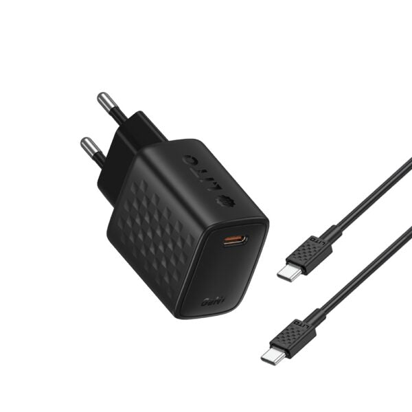 LITO LC17T GaN 30W Charger + Type-C to Type-C Cable | GaN Fast PD Charger – LITO Original Product Front View - OnlineExpo.pk