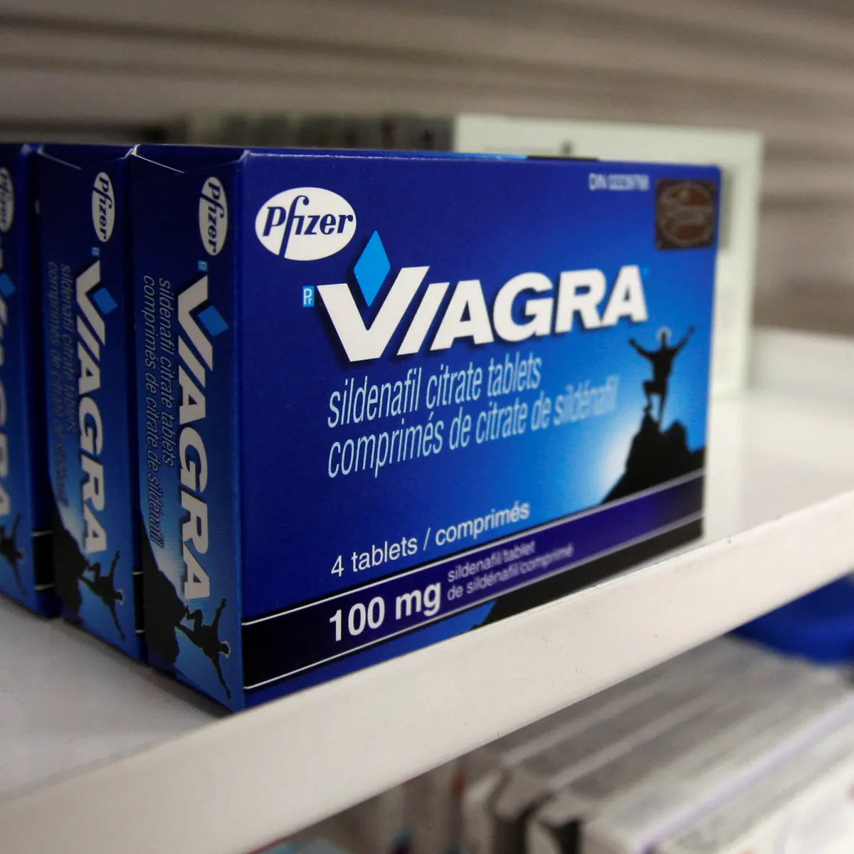 Viagra Comprimes 100mg 4 Tablets Original Product Front View - OnlineExpo.pk