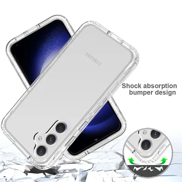 Bumper Back cover Samsung S24 FE Transparent with Camera protection soft jelly material Original Product Front View