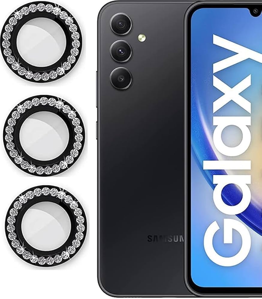 Camera protector Diamond Camera Lens Protector for Samsung A16 Silver Black View 2 - OnlineExpo.pk