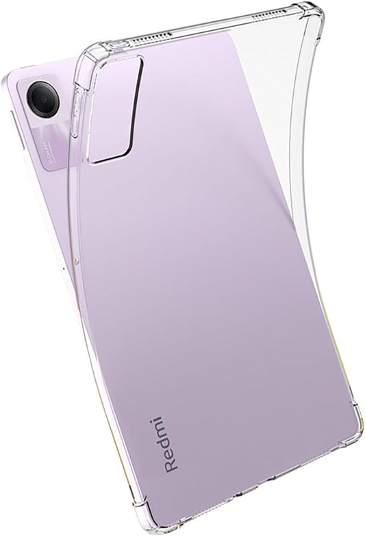 Xiaomi Redmi Pad SE 8.7 Inch Shockproof TPU Jelly Case – Slim Silicone Back Cover, Transparent Clear, Anti-Slip