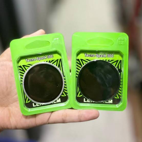 Camera Lens Protector for Tecno Spark 30c Black Silver Original Product Front View - OnlineExpo.pk