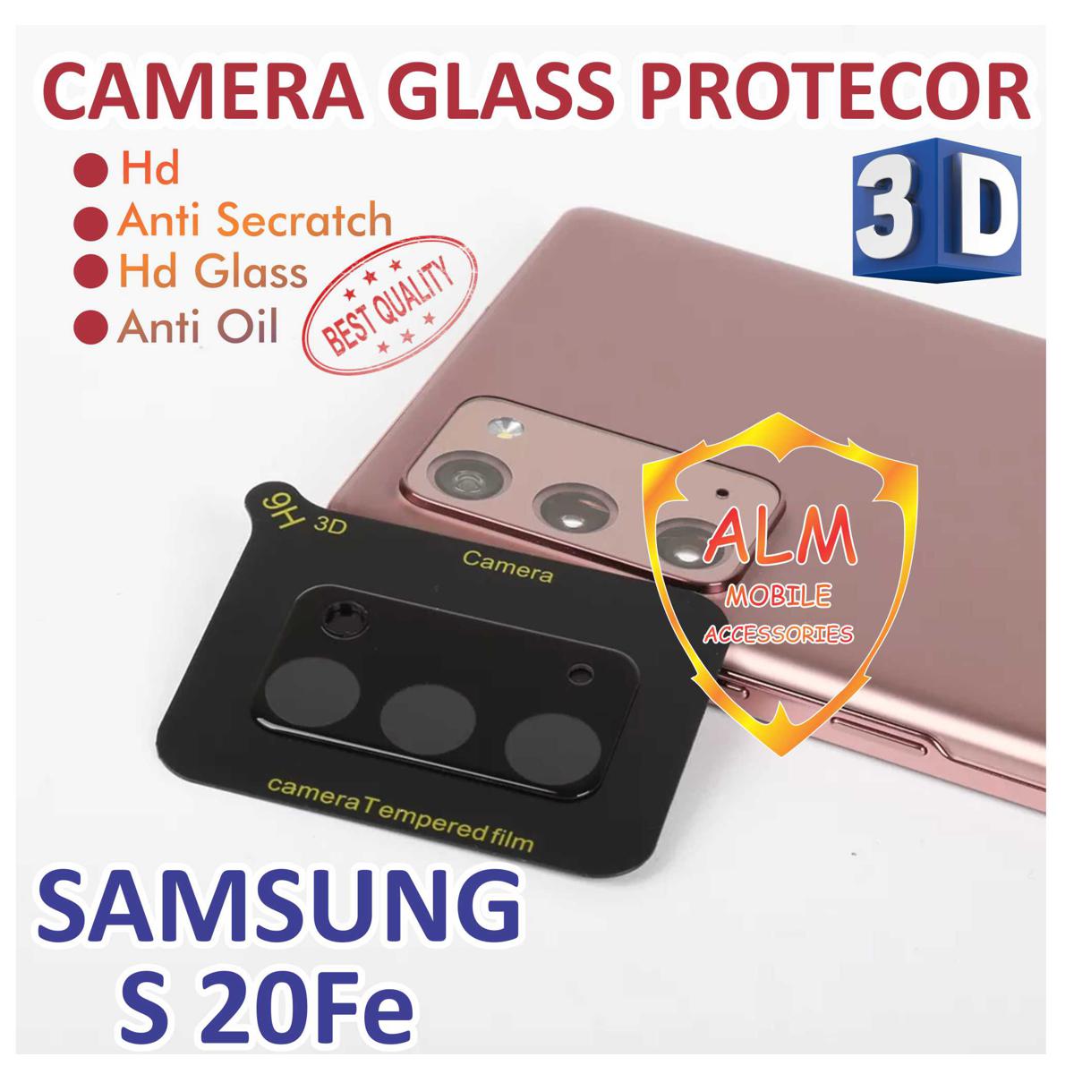 Samsung S20 FE Camera Glass Lens Protector Tempered Full Cover Original Product Front View - OnlineExpo.pk