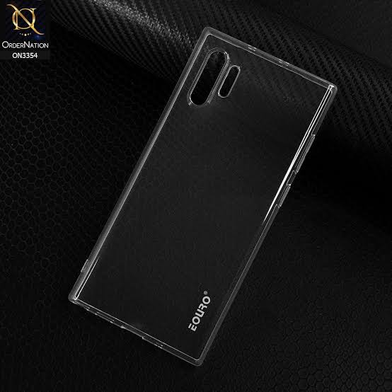 Eouro Clear Back Cover for Samsung Galaxy Note 10 Plus Case, Non-Yellowing Military Grade Drop Protection Slim Thin Phone
