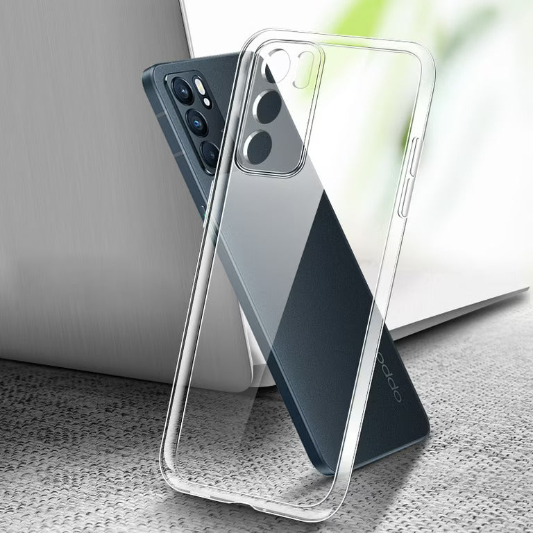 Back cover Reno 6 Pro Plus/Reno 6 Pro+Transparent with Camera protection soft jelly material (No Edges) Original Product