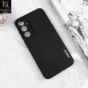 Black Eouro soft silicone cover for Samsung S23 fe Original Product Front View - OnlineExpo.pk
