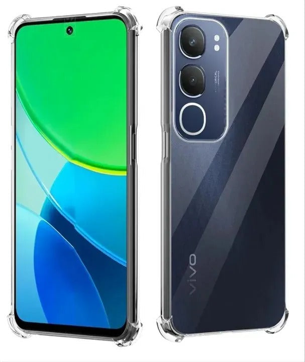 Bumper Back cover VIVO Y19s Transparent with Camera protection soft jelly material Original Product Front View