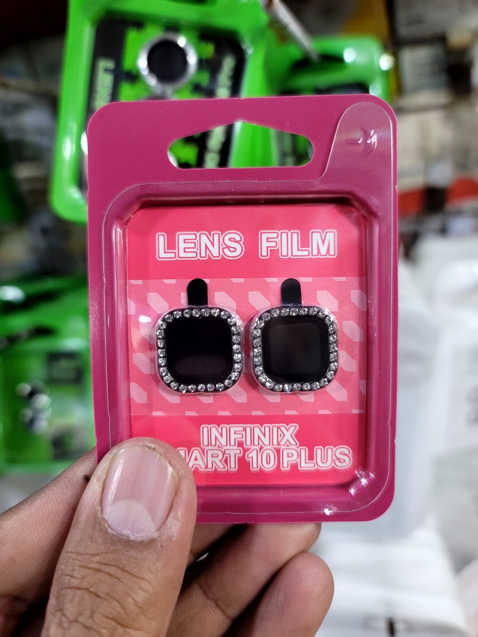 Camera protector Diamond Camera Lens Protector for Infinix Smart 10 Plus Silver Black View 3 - OnlineExpo.pk