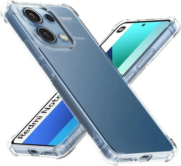 Bumper Back cover REDMI NOTE 13 Transparent with Camera protection soft jelly material Original Product Front View