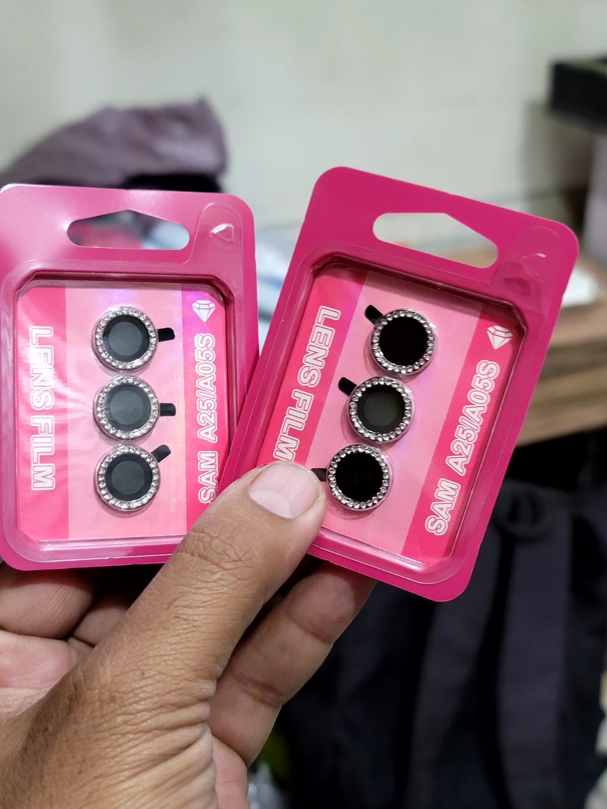 Camera protector Diamond Camera Lens Protector for Samsung A05s Silver Black Original Product Front View - OnlineExpo.pk