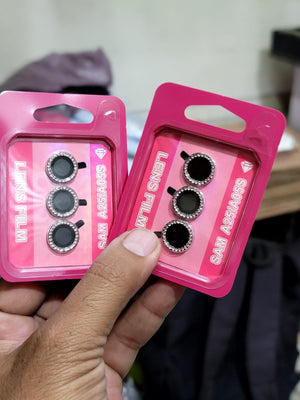 Camera protector Diamond Camera Lens Protector for Samsung A05s Silver Black Original Product Front View - OnlineExpo.pk