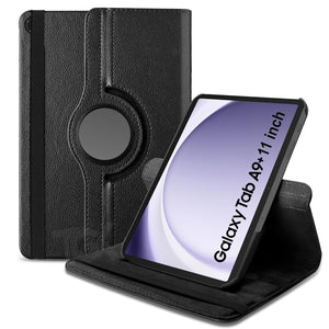 360 rotate Leathr Samsung Galaxy Tab A9 (8.7 inch) Flip Cover 360 Degree Rotate Flip Cover | Flip Stand Cover Case for Tab A9 Tablet Cover [SM-X110/X115/X117]. Original Product Front View - OnlineExpo.pk