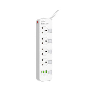 LDNIO SK4466 2500W 4 Power Socket UK 3.4A 4 USB Ports + 4 Universal Original Product Front View - OnlineExpo.pk